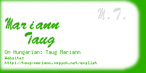 mariann taug business card